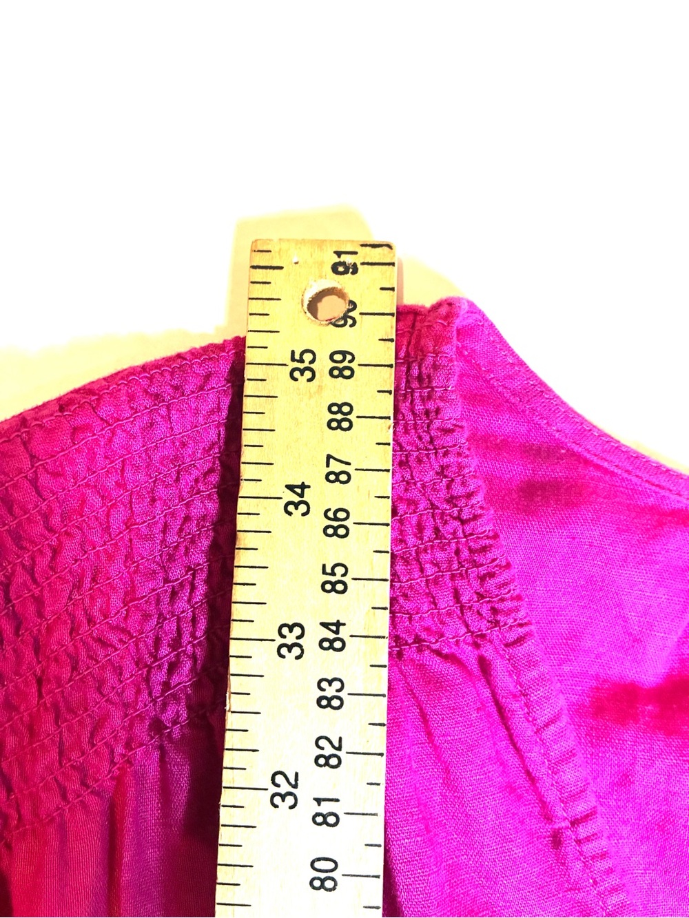 INC International Concepts Magenta Smocked V-Neck Puff Sleeve Dress Size Large - Picture 8 of 11